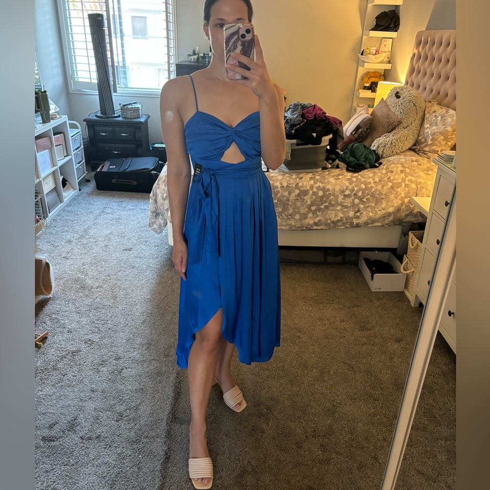 NWT - Express Blue Cut Out Dress